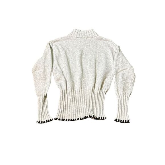 Cream/grey Knit Turtleneck Sweater - Picture 3 of 3